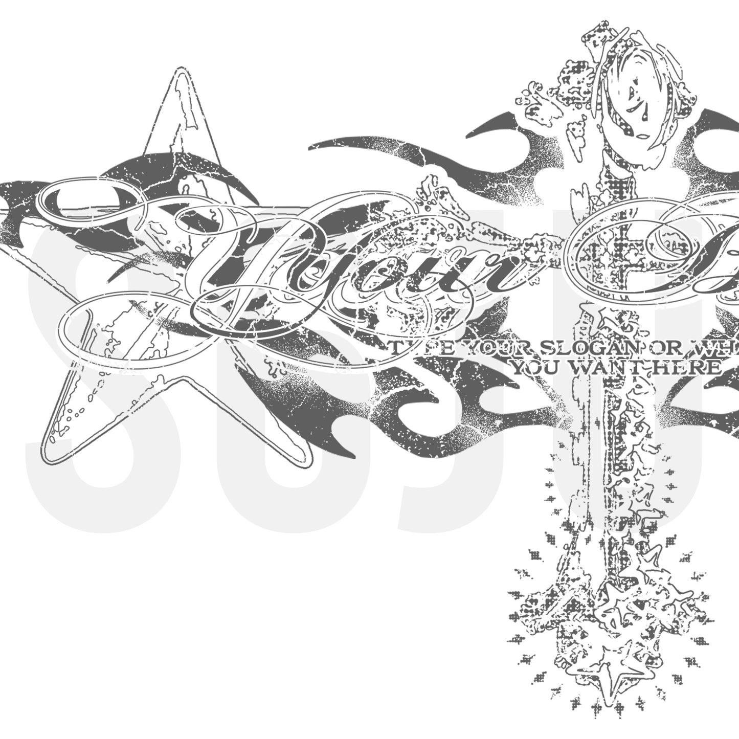 Star Studded Cross Design